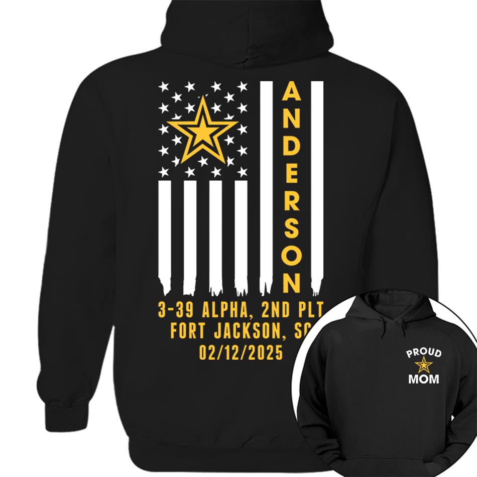 Family Bootcamp Graduation Personalized Shirts For Army Family Boot Camp Graduation Shirts, Flag with Soldier Name H2511 Trna