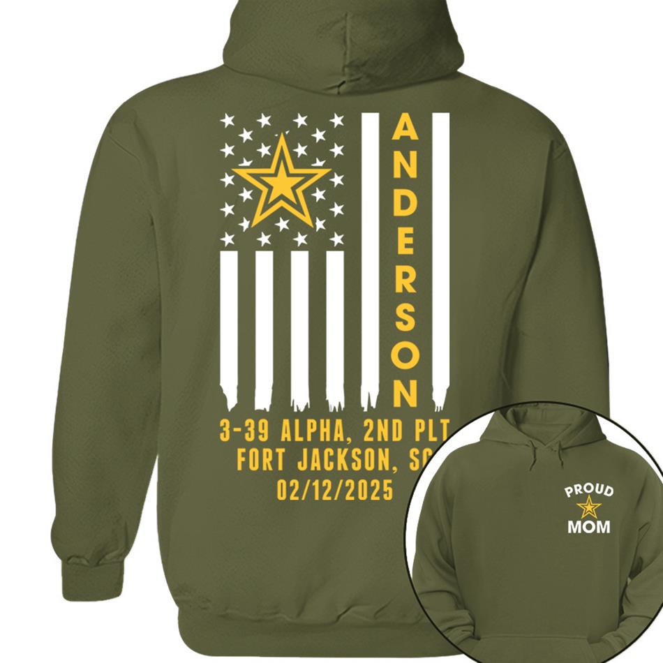 Family Bootcamp Graduation Personalized Shirts For Army Family Boot Camp Graduation Shirts, Flag with Soldier Name H2511 Trna