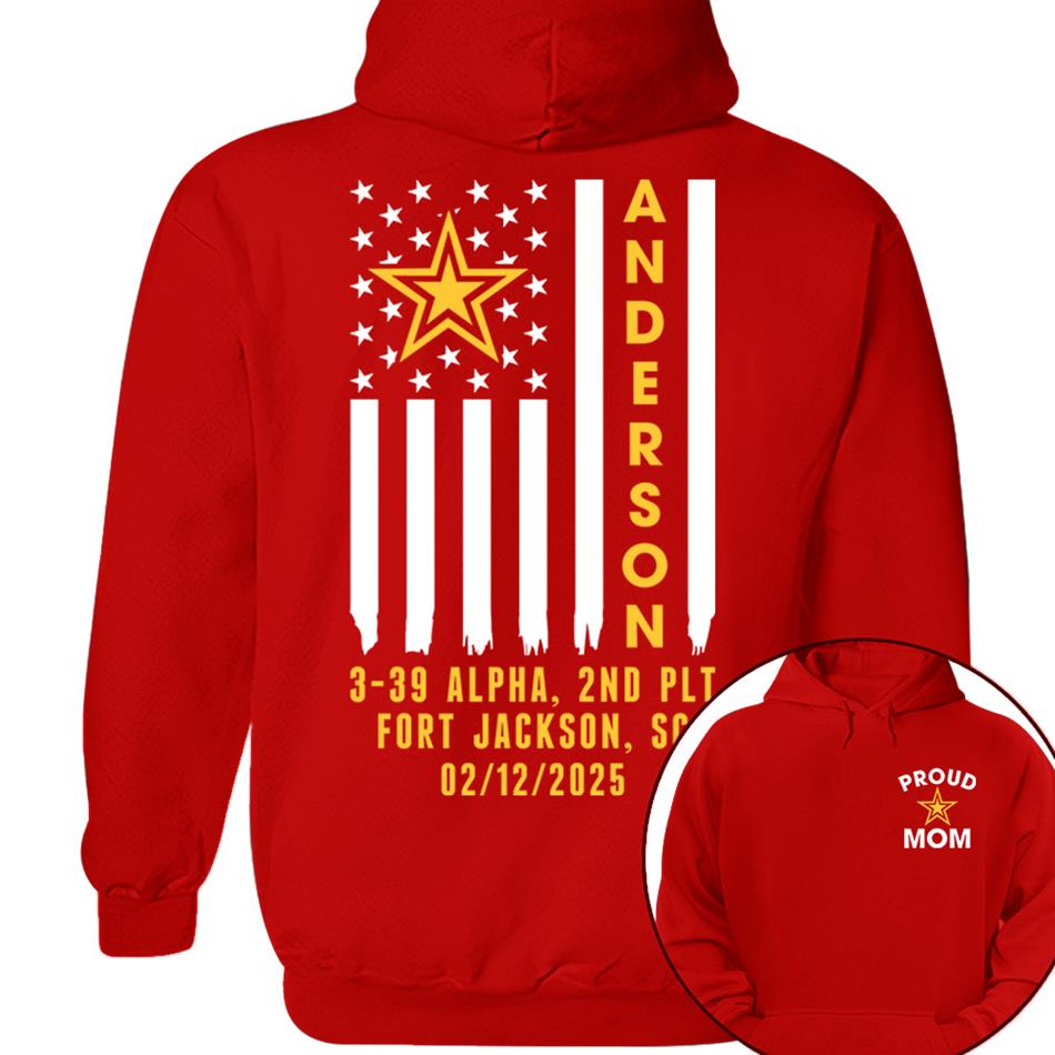 Family Bootcamp Graduation Personalized Shirts For Army Family Boot Camp Graduation Shirts, Flag with Soldier Name H2511 Trna