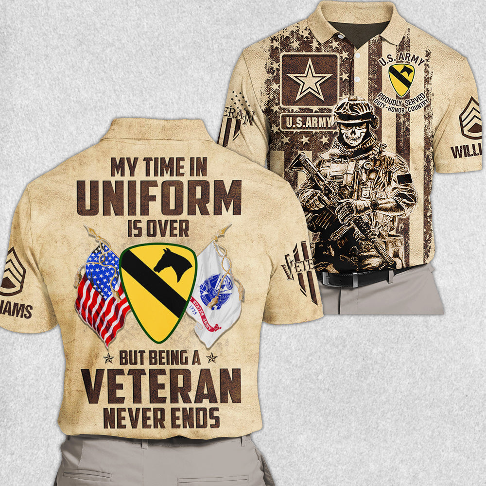 My Time In Uniform Is Over But Being A Veteran Never Ends All Over Print Shirt For Soldier Veteran H2511