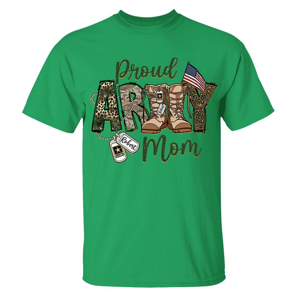 Proud Army Mom Sister Wife Grandma Military Combat Boots Custom Shirt For Military Family Member Military Training Graduation Day Shirt H2511 Trna