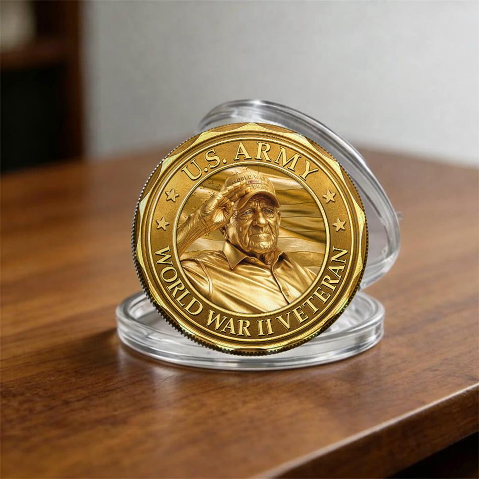 Custom Division Photo Veteran Challenge Coin Gift For Veteran Dad Grandpa Commemorative Coin Idea H2511 Trna