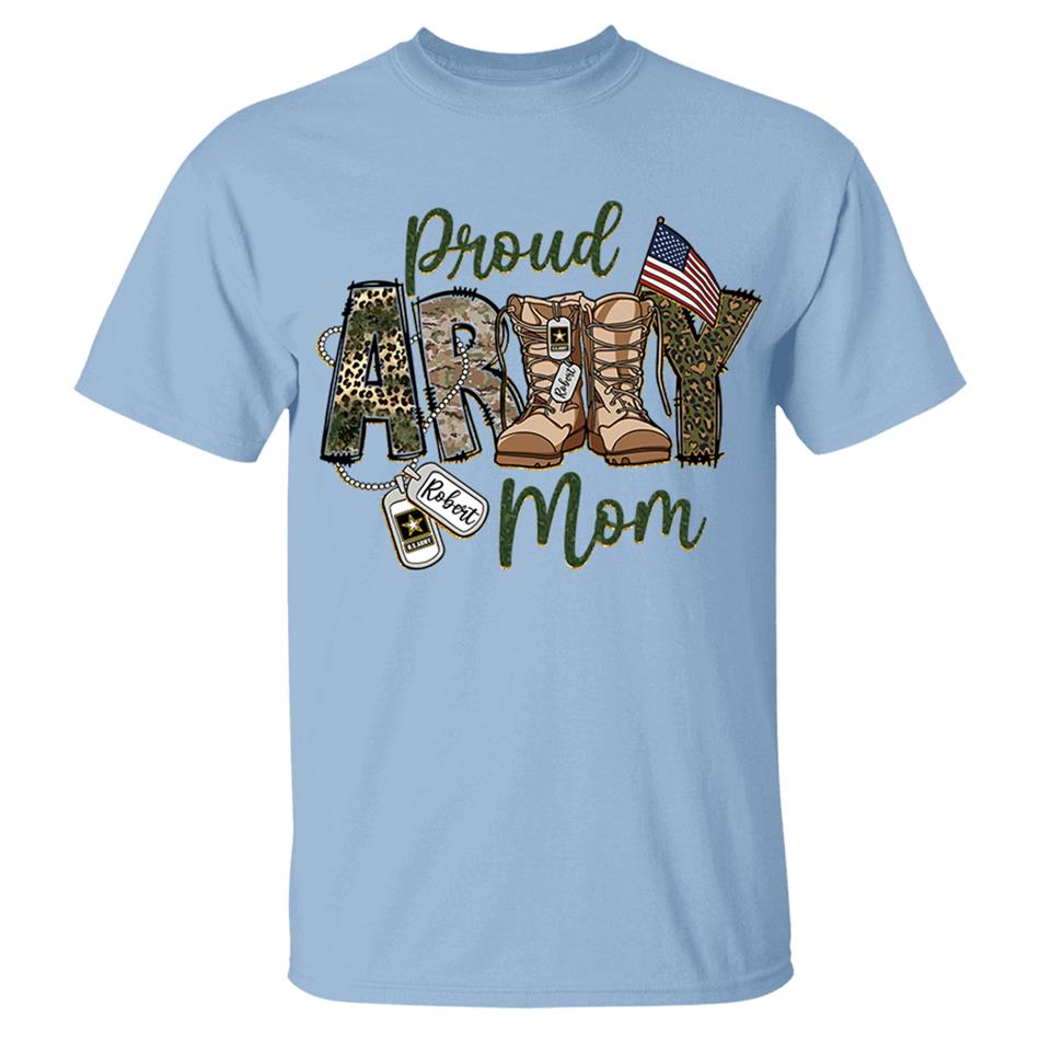 Proud Army Mom Sister Wife Grandma Military Combat Boots Custom Shirt For Military Family Member Military Training Graduation Day Shirt H2511 Trna