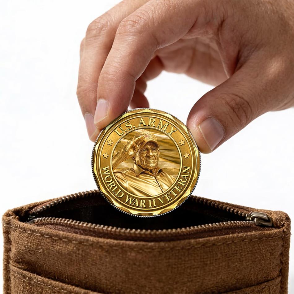 Custom Division Photo Veteran Challenge Coin Gift For Veteran Dad Grandpa Commemorative Coin Idea H2511 Trna