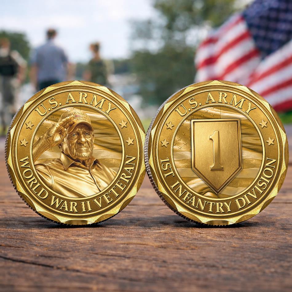 Custom Division Photo Veteran Challenge Coin Gift For Veteran Dad Grandpa Commemorative Coin Idea H2511 Trna