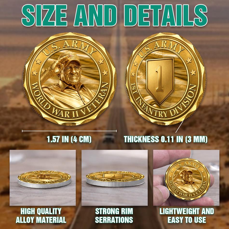 Custom Division Photo Veteran Challenge Coin Gift For Veteran Dad Grandpa Commemorative Coin Idea H2511 Trna