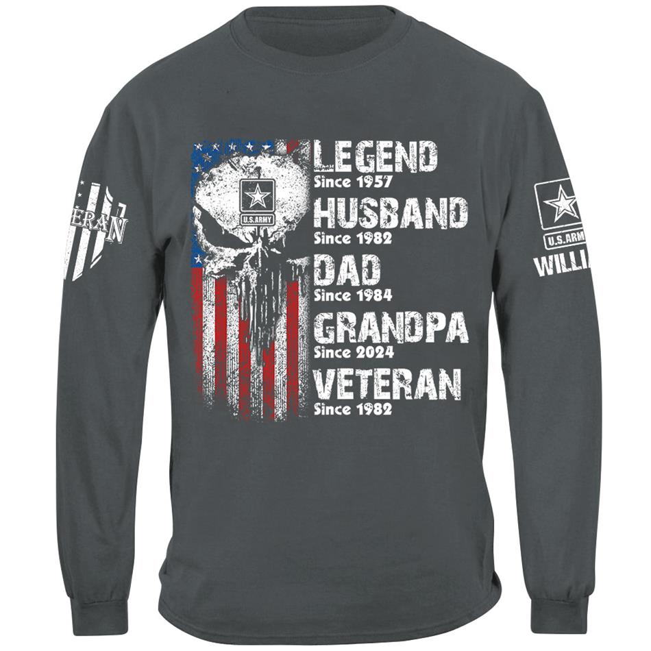US Veteran Custom Shirt Legend Husband Daddy Grandpa Veteran Personalized Gift For Veteran H2511 Trna