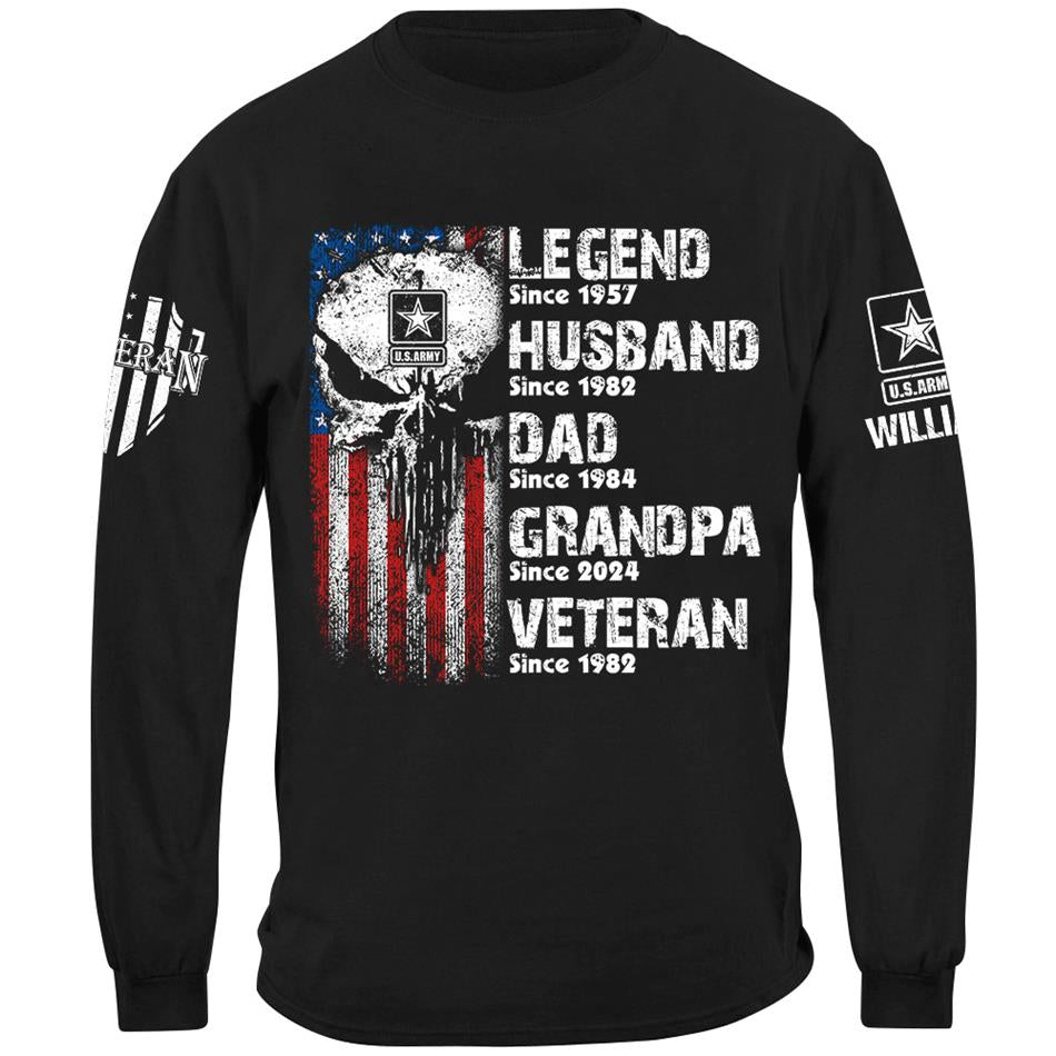 US Veteran Custom Shirt Legend Husband Daddy Grandpa Veteran Personalized Gift For Veteran H2511 Trna