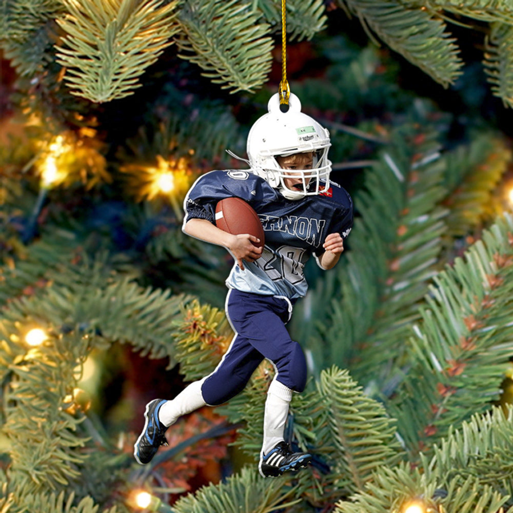 American Football Player Photo Personalized Ornament Gift For Football Player Football Lovers H2511