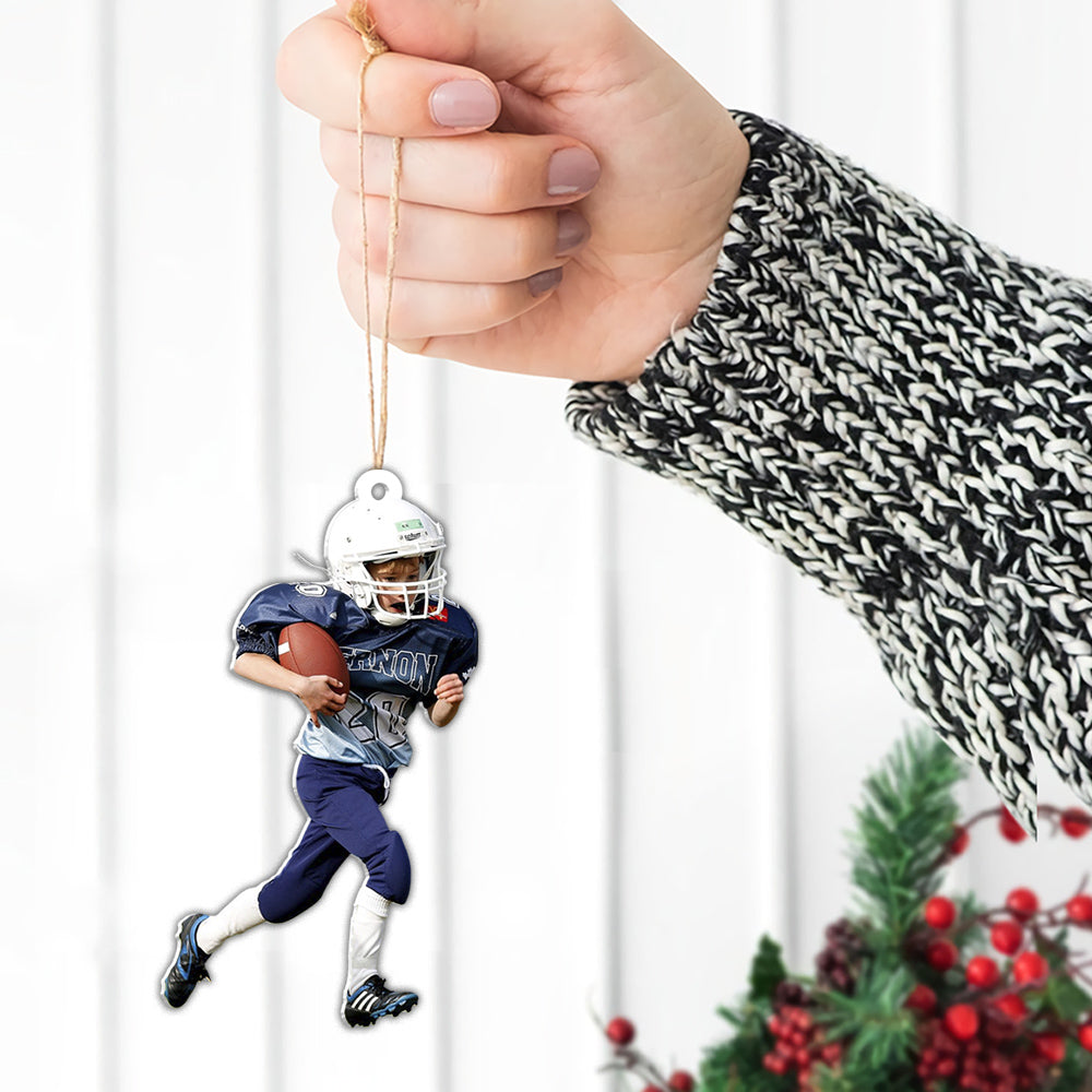 American Football Player Photo Personalized Ornament Gift For Football Player Football Lovers H2511
