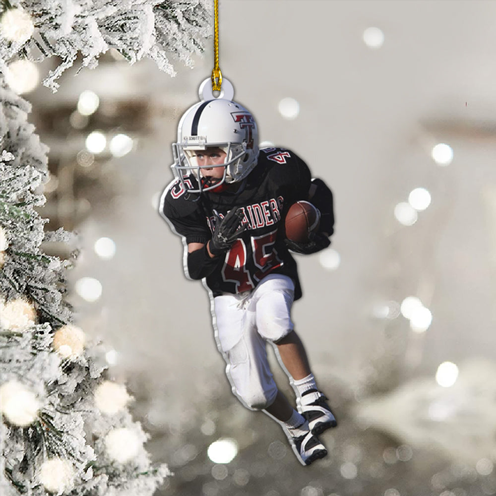American Football Player Photo Personalized Ornament Gift For Football Player Football Lovers H2511