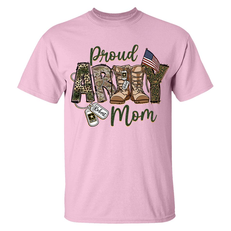 Proud Army Mom Sister Wife Grandma Military Combat Boots Custom Shirt For Military Family Member Military Training Graduation Day Shirt H2511 Trna
