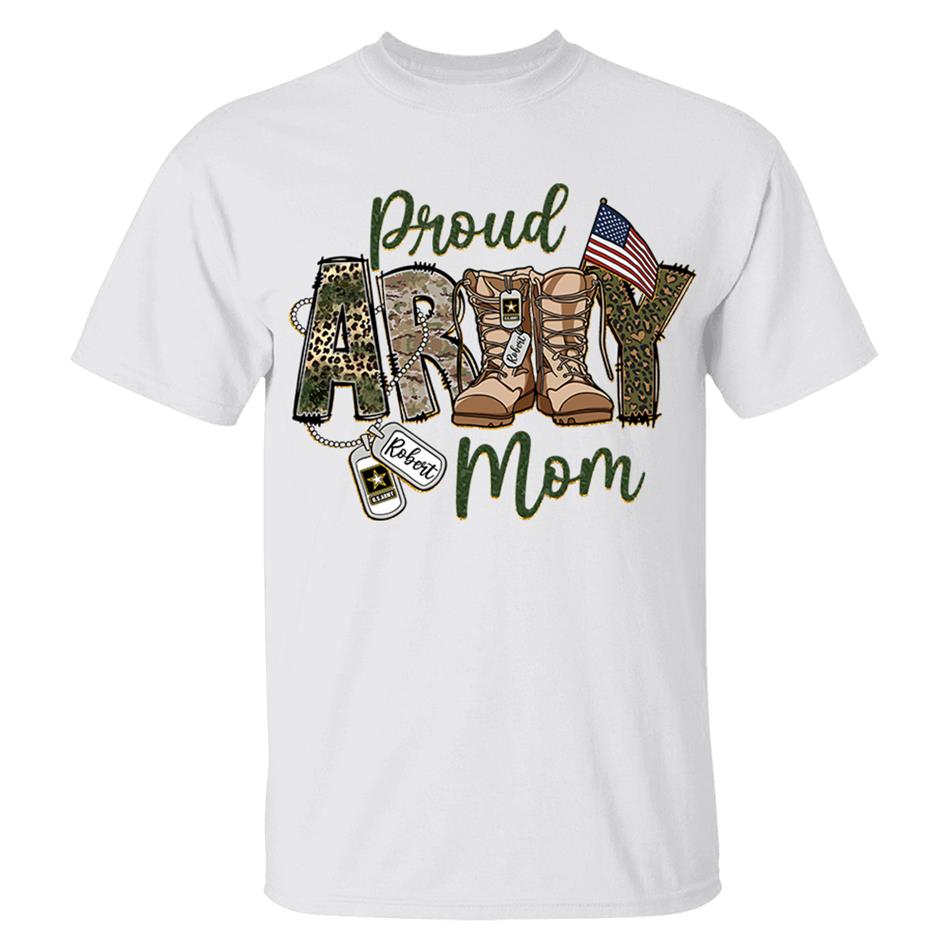 Proud Army Mom Sister Wife Grandma Military Combat Boots Custom Shirt For Military Family Member Military Training Graduation Day Shirt H2511 Trna