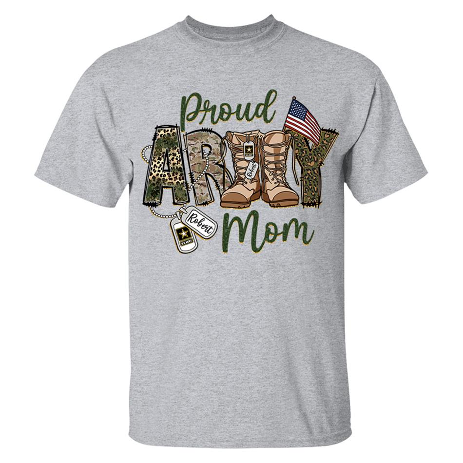 Proud Army Mom Sister Wife Grandma Military Combat Boots Custom Shirt For Military Family Member Military Training Graduation Day Shirt H2511 Trna
