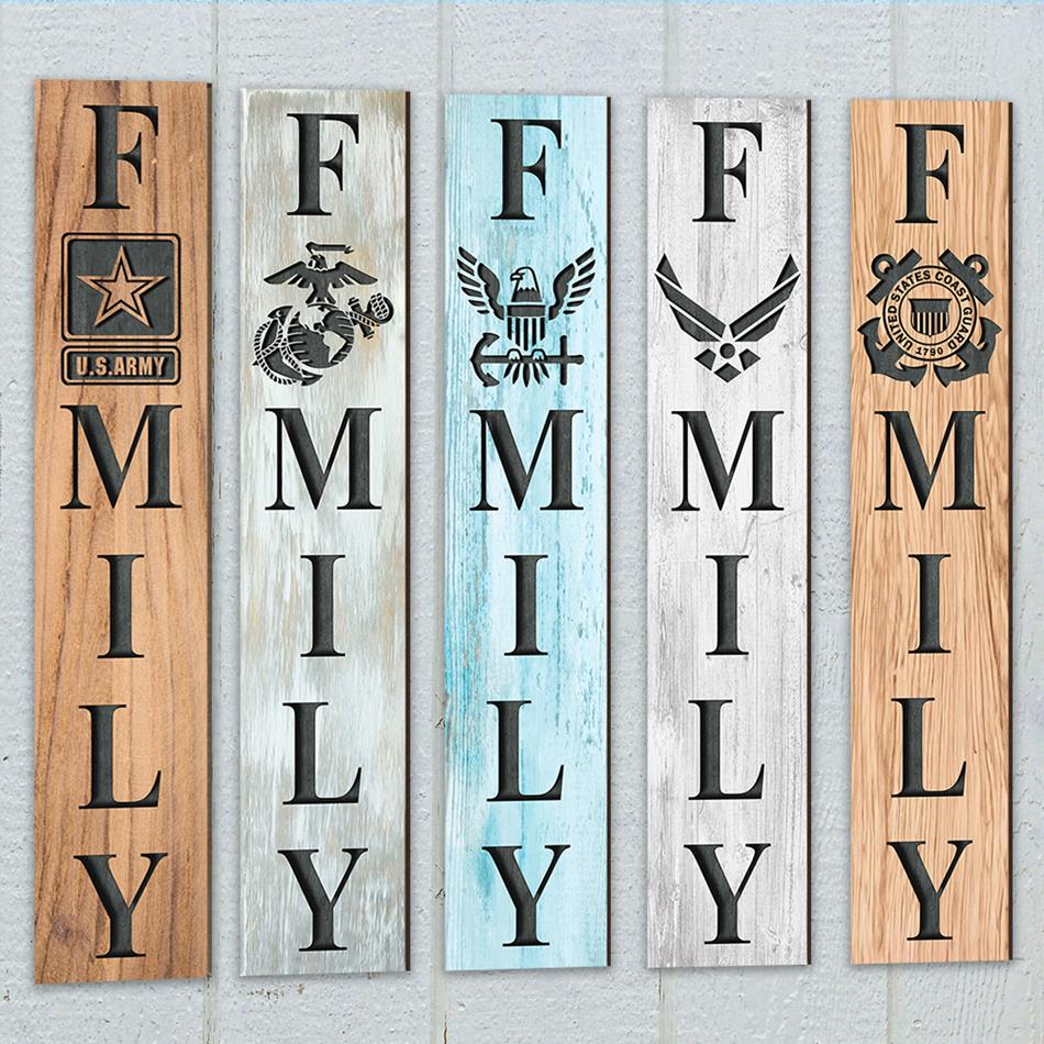 United States Army Military Branches Family Sign Custom Wooden Sign Home Decor For Military Families H2511 Trna