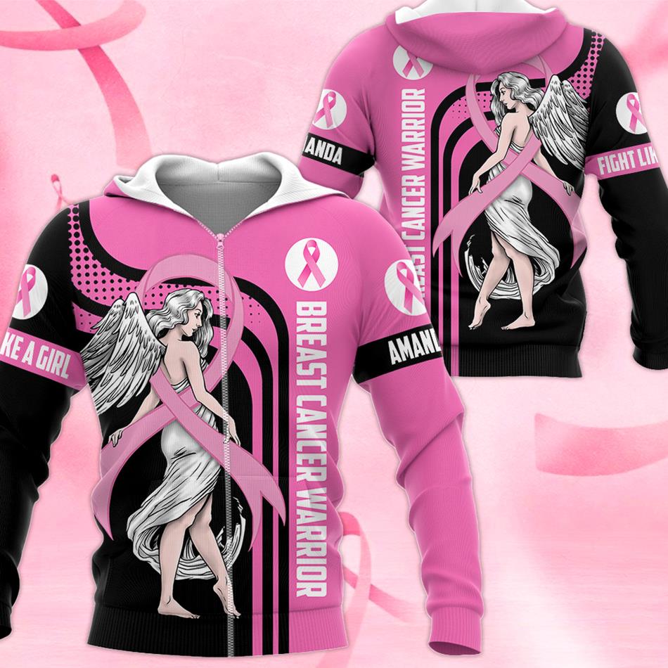 Breast Cancer Survivor Pink Ribbon Angle Custom All Over Print Shirt For Cancer Survivor Warrior Breast Cancer Awareness Shirt H2511 Trna