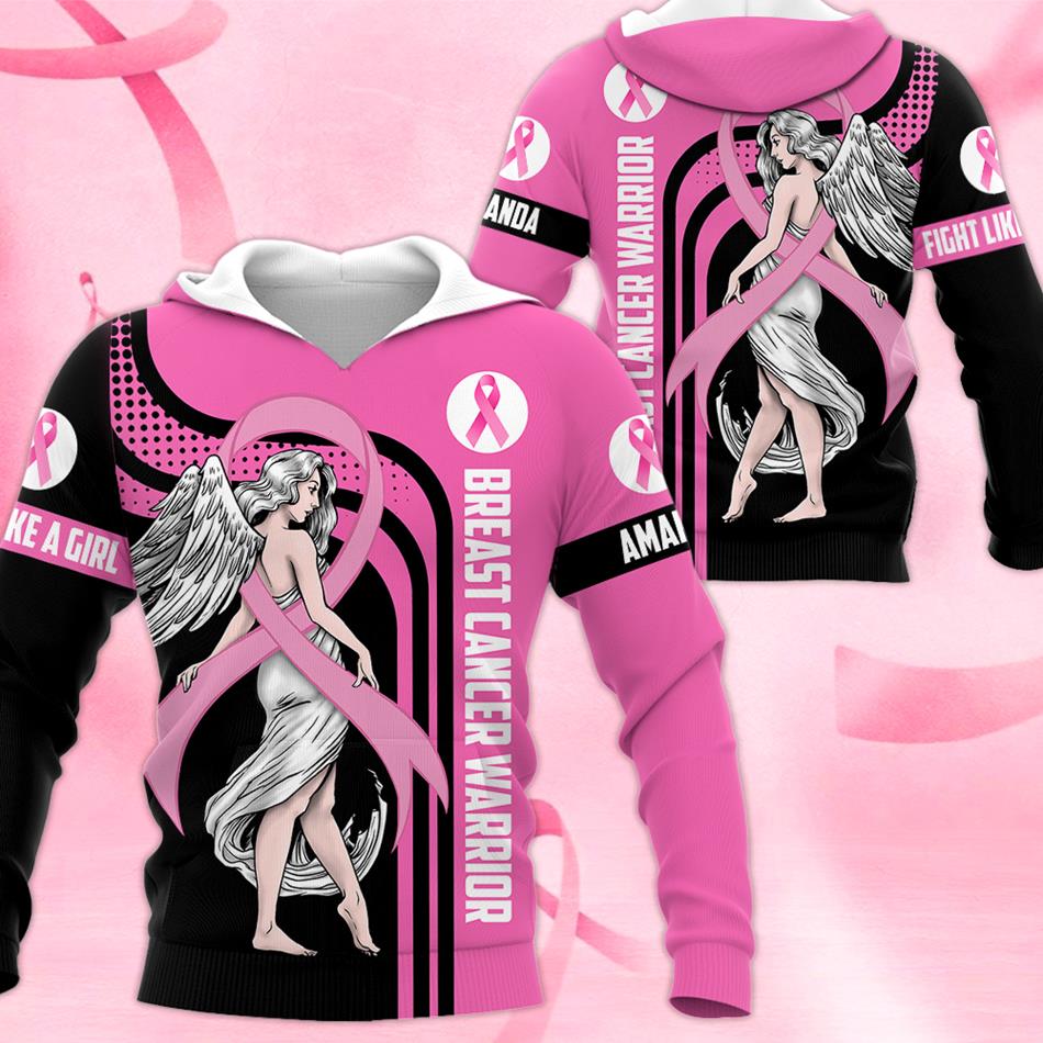 Breast Cancer Survivor Pink Ribbon Angle Custom All Over Print Shirt For Cancer Survivor Warrior Breast Cancer Awareness Shirt H2511 Trna