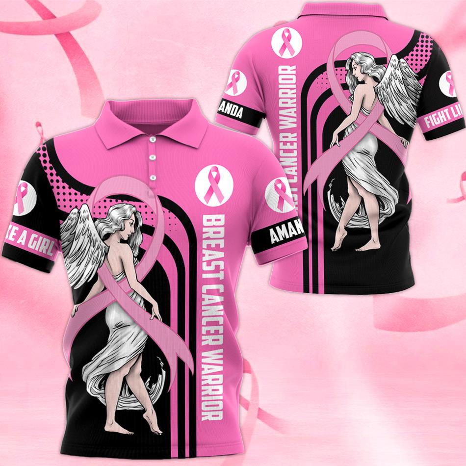Breast Cancer Survivor Pink Ribbon Angle Custom All Over Print Shirt For Cancer Survivor Warrior Breast Cancer Awareness Shirt H2511 Trna