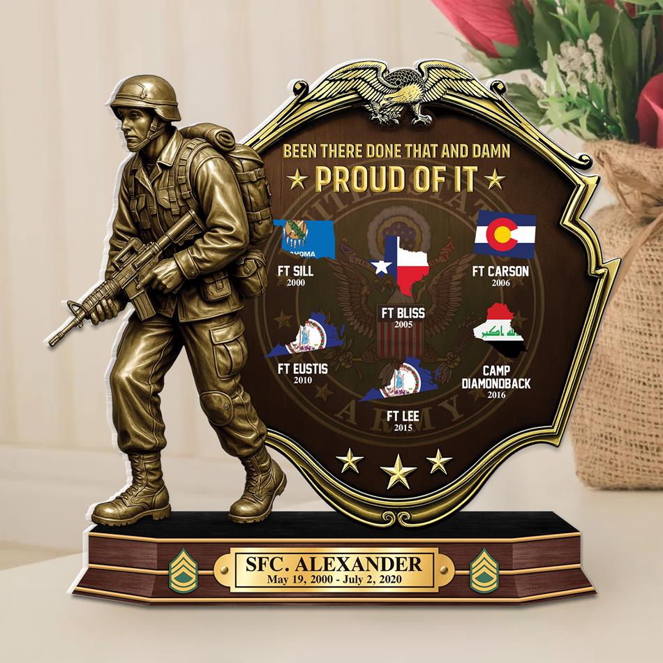 US Veteran World Tour Personalized Acrylic Block Plaque Gift For Veteran Served In Military Base Personalized Gift H2511 Trna