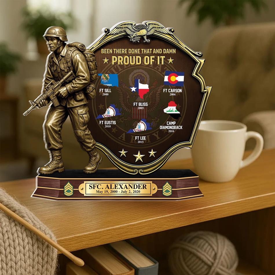 US Veteran World Tour Personalized Acrylic Block Plaque Gift For Veteran Served In Military Base Personalized Gift H2511 Trna