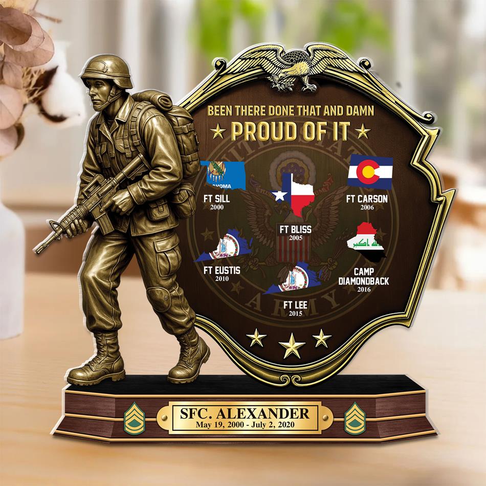 US Veteran World Tour Personalized Acrylic Block Plaque Gift For Veteran Served In Military Base Personalized Gift H2511 Trna