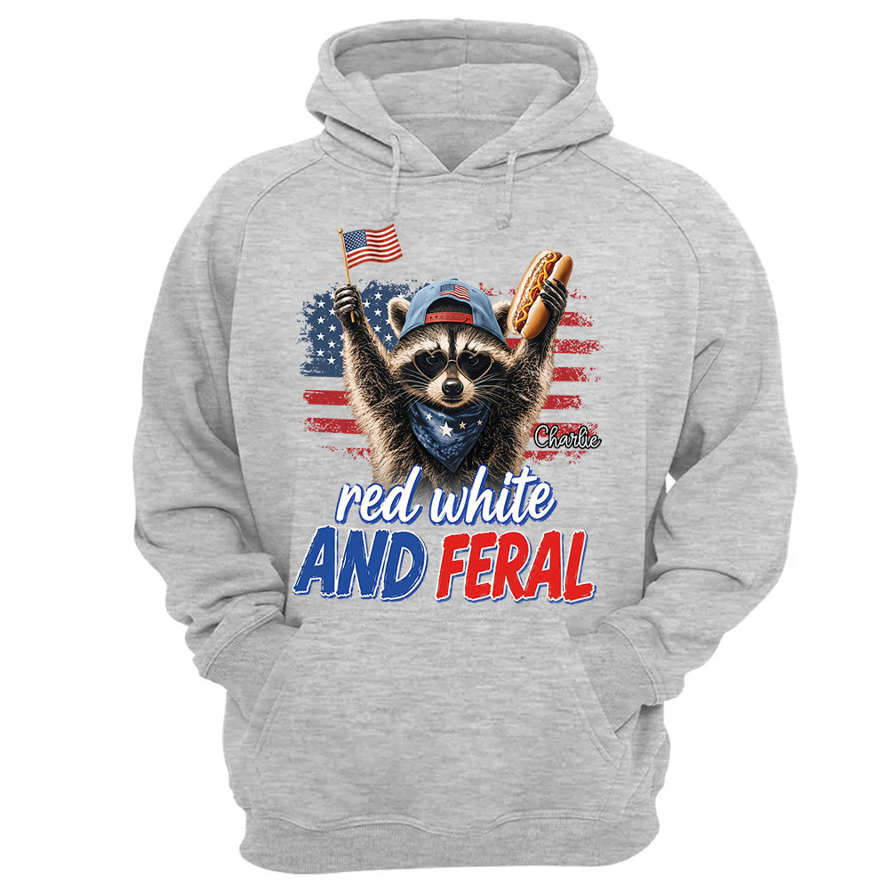 Red White And Patriotic Raccoon, Custom Photo Pet Dog Cat & Raccoon Shirt, Funny USA Animal For 250 Years Of Freedom, July 4th Gift MI209 VH01