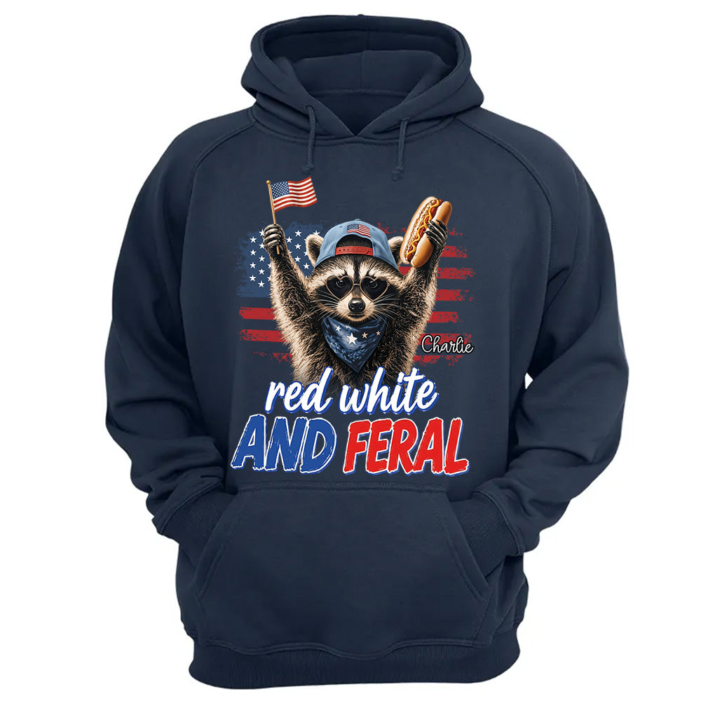 Red White And Patriotic Raccoon, Custom Photo Pet Dog Cat & Raccoon Shirt, Funny USA Animal For 250 Years Of Freedom, July 4th Gift MI209 VH01