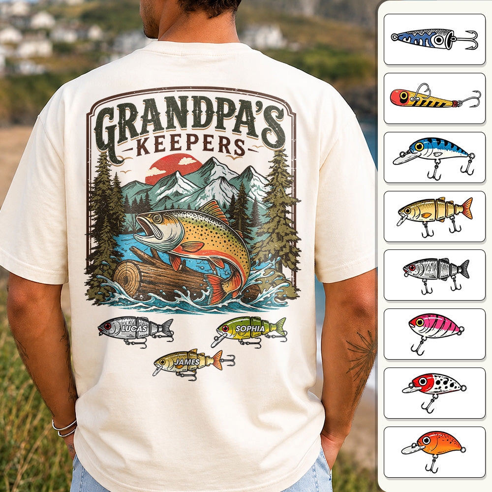 Grandpa’s Keepers T-Shirt – Personalized Fishing Grandpa Shirt T24