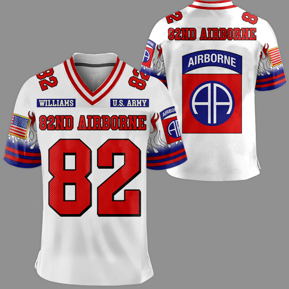 Custom Division All Branches Of Service Football Jersey Shirt Gift For Veteran Dad Grandpa H2511