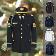 US Military Dress Blue Custom Christmas Ornament Gift For US Military Veteran Proudly Served Uniform Ornament H2511 Trna