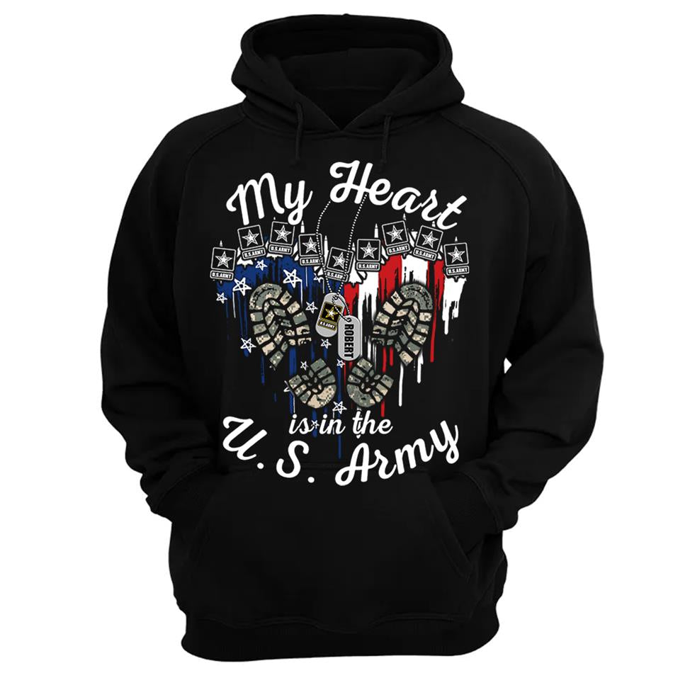 My Heart Is In The U.S. Army Custom Shirt For US Military Mom Wife Sister... 4th July Shirt H2511 Trna