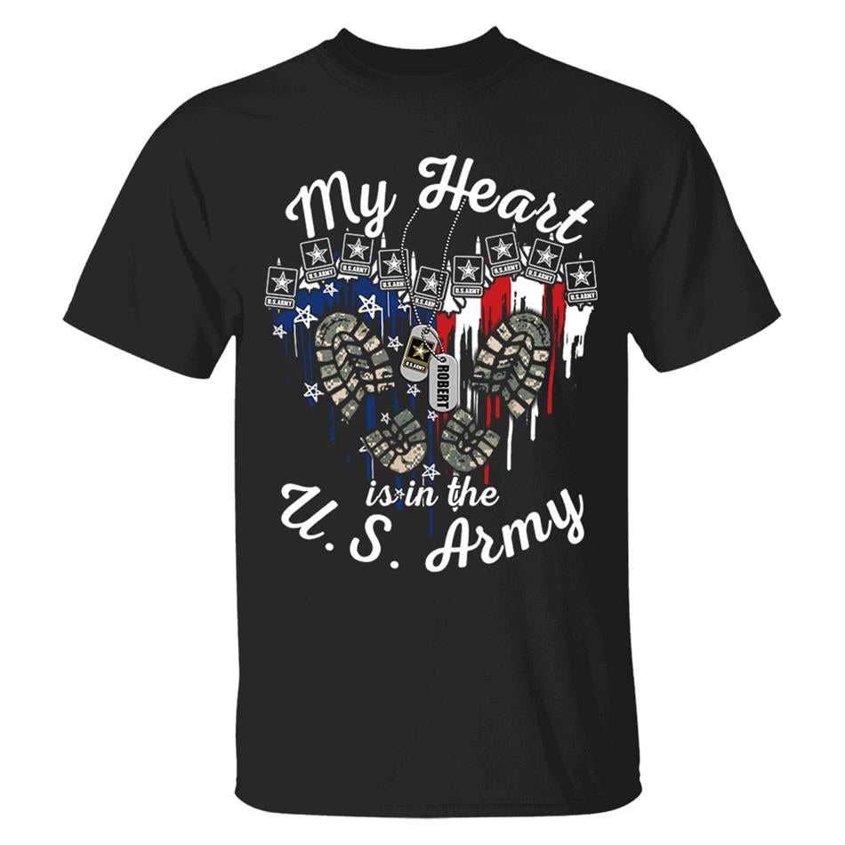 My Heart Is In The U.S. Army Custom Shirt For US Military Mom Wife Sister... 4th July Shirt H2511 Trna