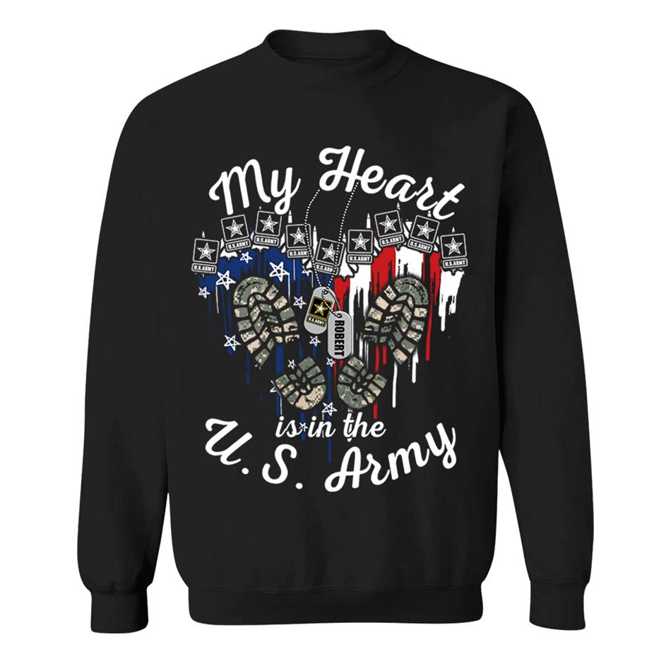My Heart Is In The U.S. Army Custom Shirt For US Military Mom Wife Sister... 4th July Shirt H2511 Trna