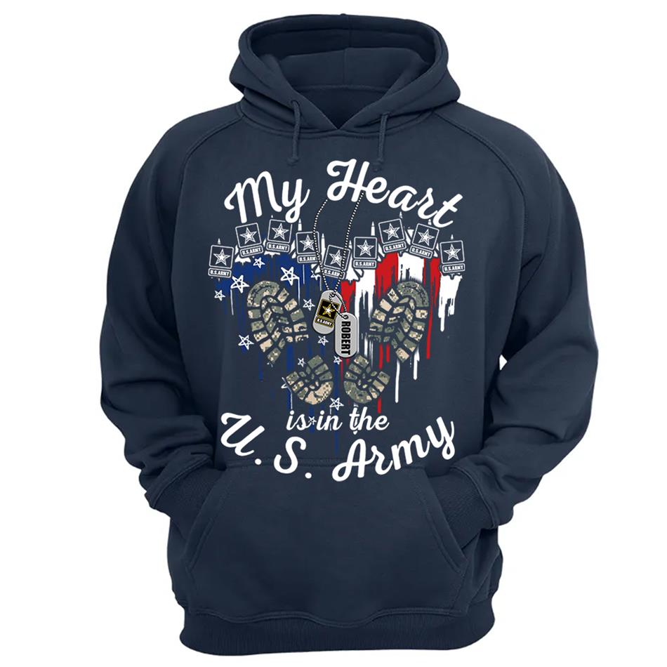 My Heart Is In The U.S. Army Custom Shirt For US Military Mom Wife Sister... 4th July Shirt H2511 Trna