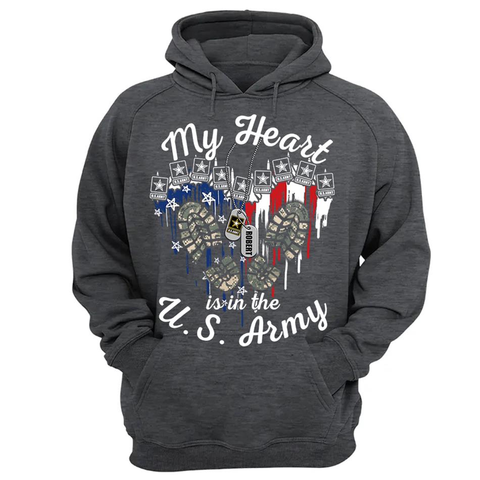 My Heart Is In The U.S. Army Custom Shirt For US Military Mom Wife Sister... 4th July Shirt H2511 Trna