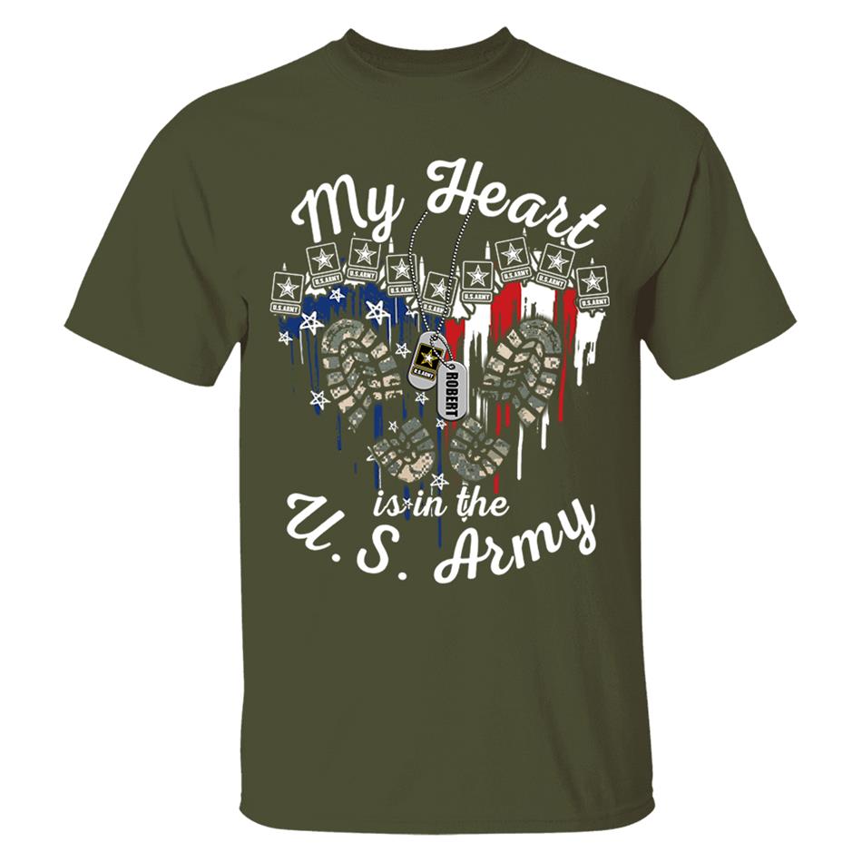 My Heart Is In The U.S. Army Custom Shirt For US Military Mom Wife Sister... 4th July Shirt H2511 Trna