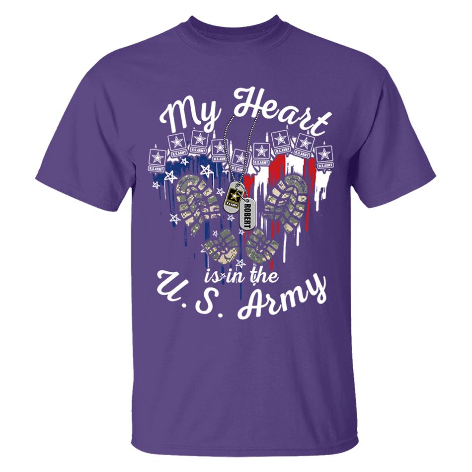 My Heart Is In The U.S. Army Custom Shirt For US Military Mom Wife Sister... 4th July Shirt H2511 Trna