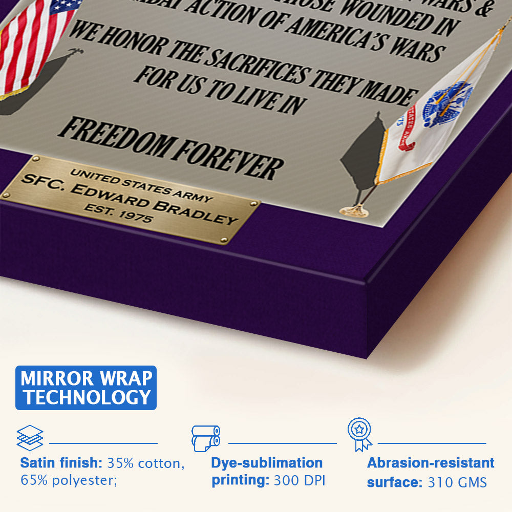 The Purple Heart Medal Custom Division And Badges Poster Canvas Gift For Combat Wounded Veterans Purple Heart Day H2511
