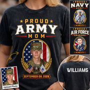 Proud Army Mom Custom Photo Shirt For Proud Military Mom Dad Sister Grandma Family Members Graduate Day Shirt H2511 Trna