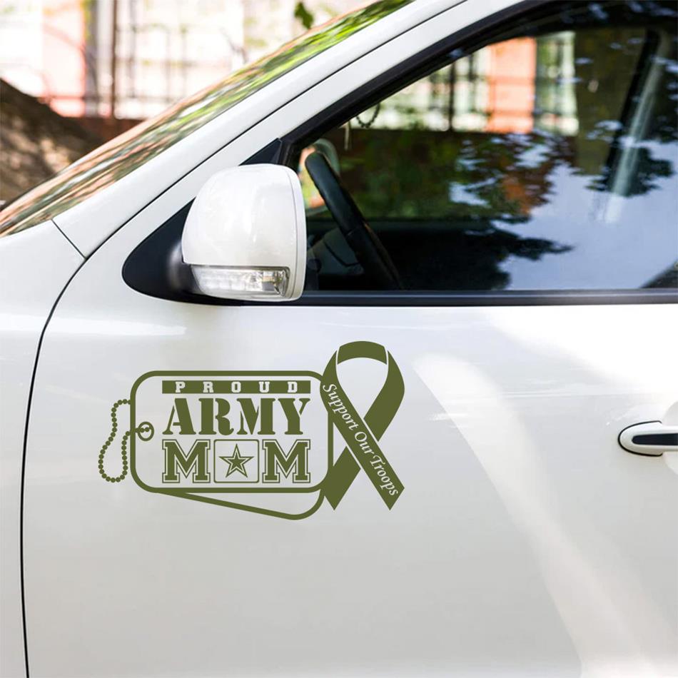 Proud Army Mom Dad Wife Support Our Troops Custom Car Decal Gift For Proud US Military Family Members Vehicle H2511 Trna