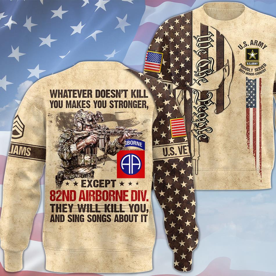 What Doesnt Kill You Makes You Stronger Except Veteran Vintage We The People Skull Custom  All Over Print Shirt For US Veteran USA Flag Shirt H2511 Trna