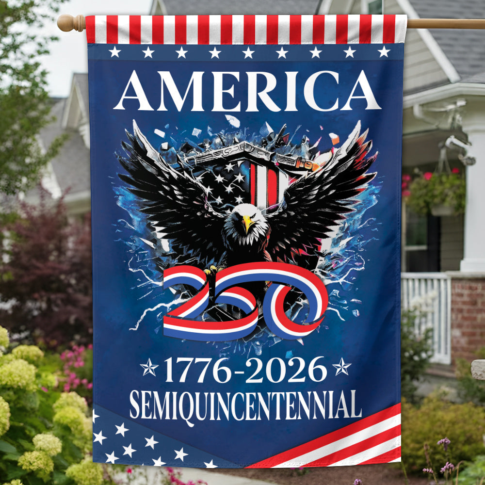United States America 250th Of Freedom 1776-2026 250th Anniversary Semiquincentennial House Flag Vr2 H2511 Trna