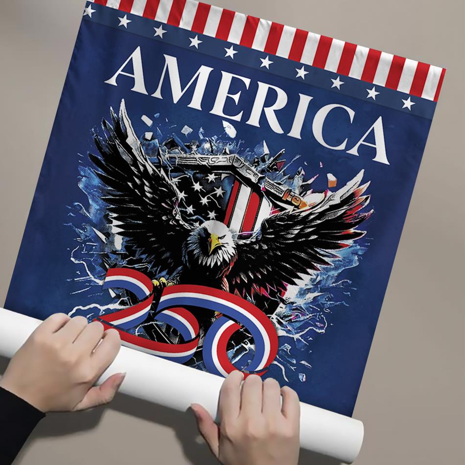 United States America 250th Of Freedom 1776-2026 250th Anniversary Semiquincentennial House Flag Vr2 H2511 Trna