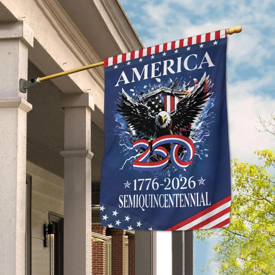 United States America 250th Of Freedom 1776-2026 250th Anniversary Semiquincentennial House Flag Vr2 H2511 Trna