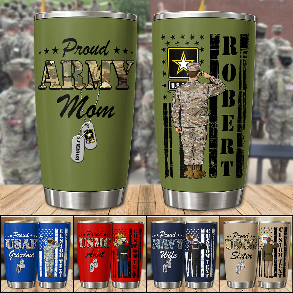 Proud Army Mom Dad Tumbler Custom Camouflage Tumbler For Proud Military Family Members H2511 Trna