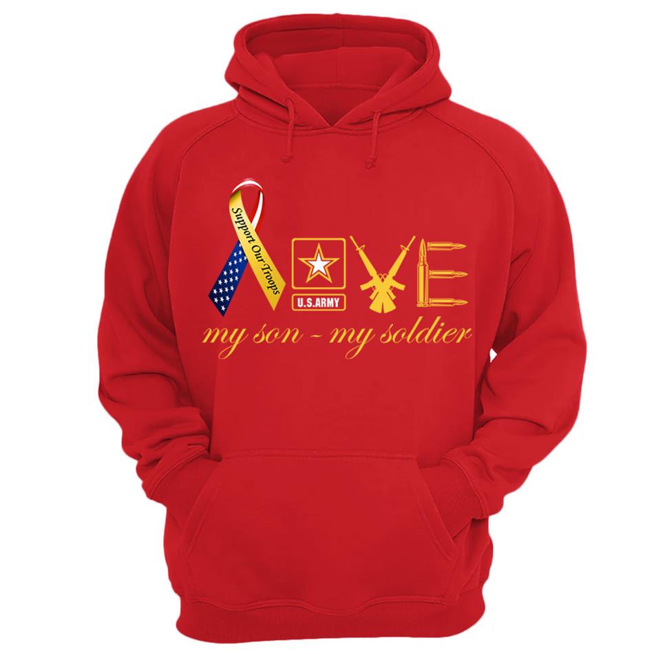 Love My Son My Soldier Support Our Troops Custom Shirt For Military Mom Wife Sister... Family Member Shirt H2511 Trna