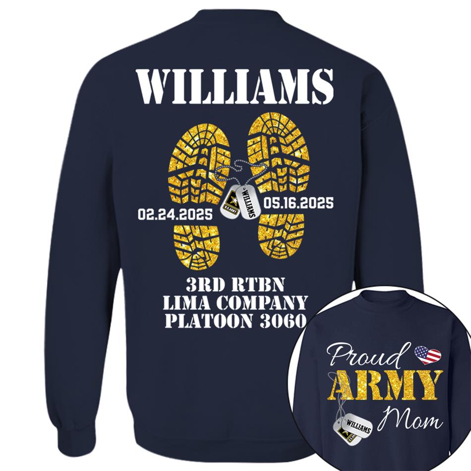 Proud Army Mom, Wife, Dad, Sister... US.Army Shirt Personalized Soldier's Name & Family Member Military Shirt H2511 Trna
