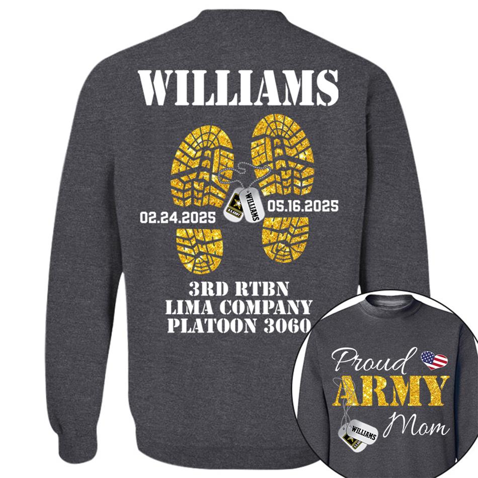 Proud Army Mom, Wife, Dad, Sister... US.Army Shirt Personalized Soldier's Name & Family Member Military Shirt H2511 Trna