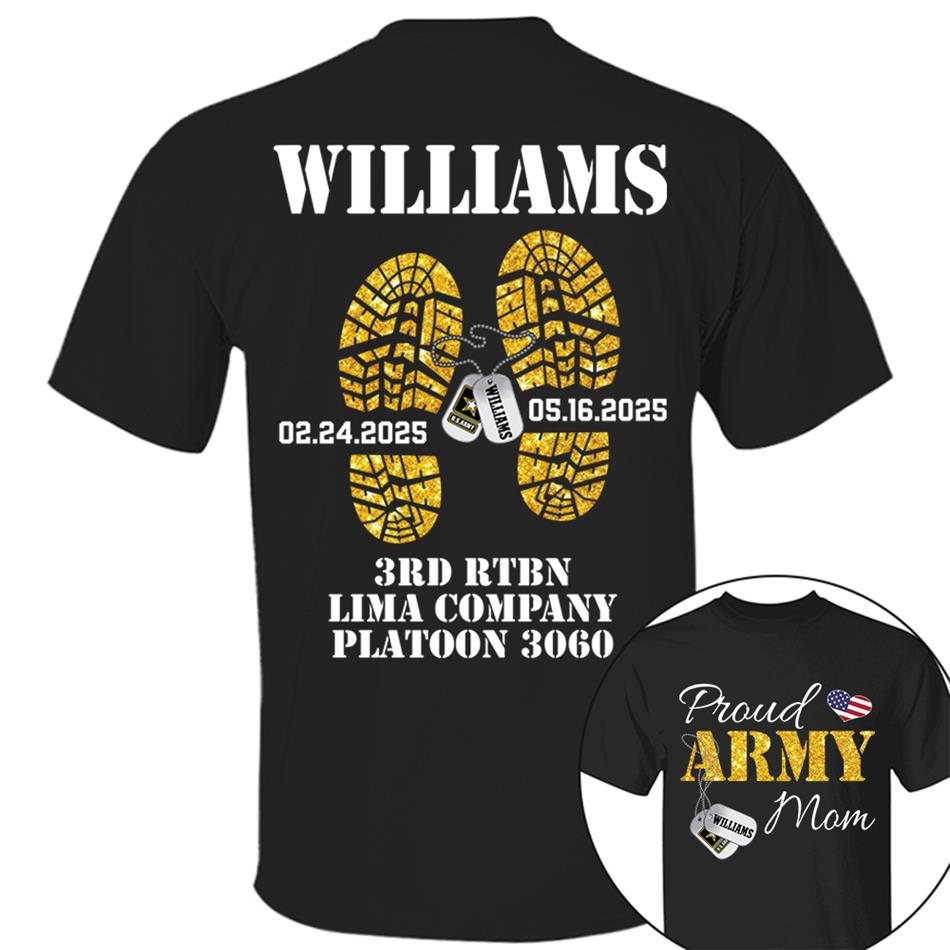 Proud Army Mom, Wife, Dad, Sister... US.Army Shirt Personalized Soldier's Name & Family Member Military Shirt H2511 Trna