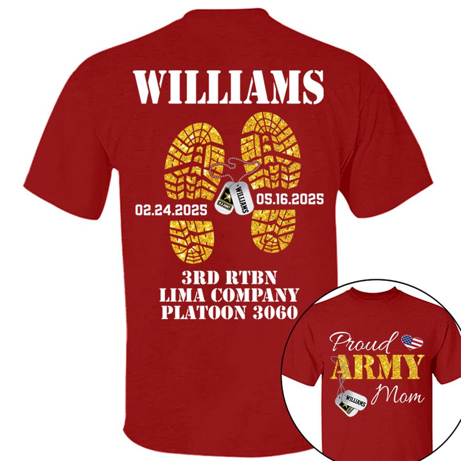 Proud Army Mom, Wife, Dad, Sister... US.Army Shirt Personalized Soldier's Name & Family Member Military Shirt H2511 Trna